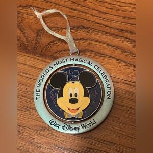 Walt Disney World 50th anniversary Mickey Mouse spinning holiday ornament